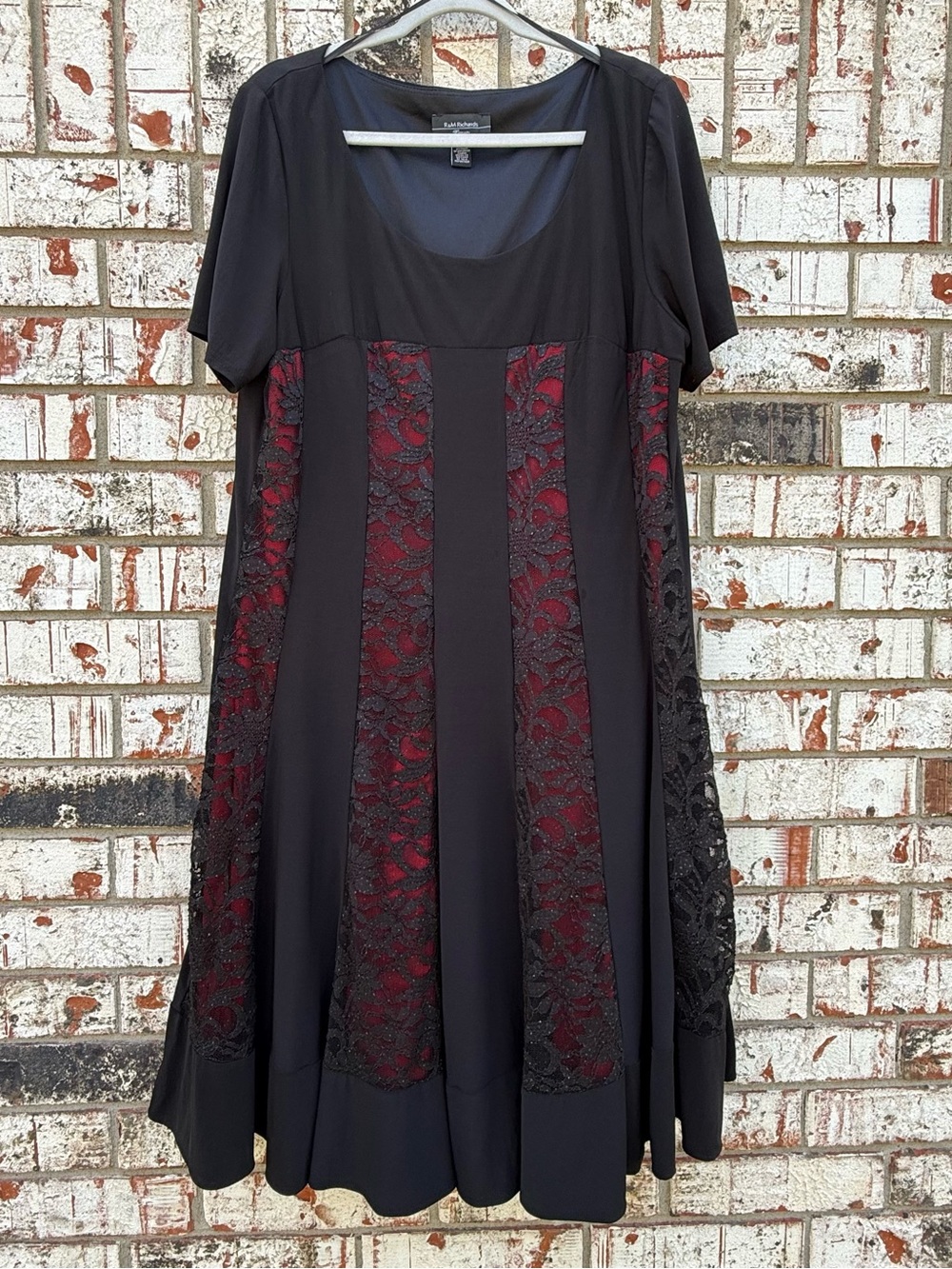 Y2K R&M Richard’s Woman Whimsy Goth Black and Red Plus Size Dress Sz. 16W